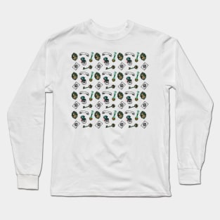 Mad Hatter Green Pattern Long Sleeve T-Shirt